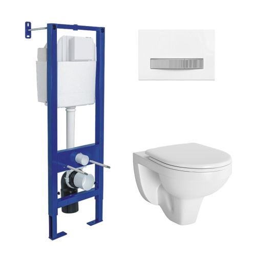 Комплект унитаз с инталляцией и клавишей смыва Berges АТОМ Line 043340