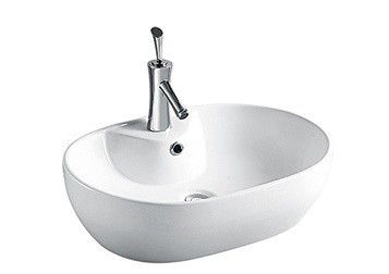 Раковина из сантехнического фаянса CeramaLux 9163 60х40 накладная цвет белый 1 отверстие под смеситель - фото 5