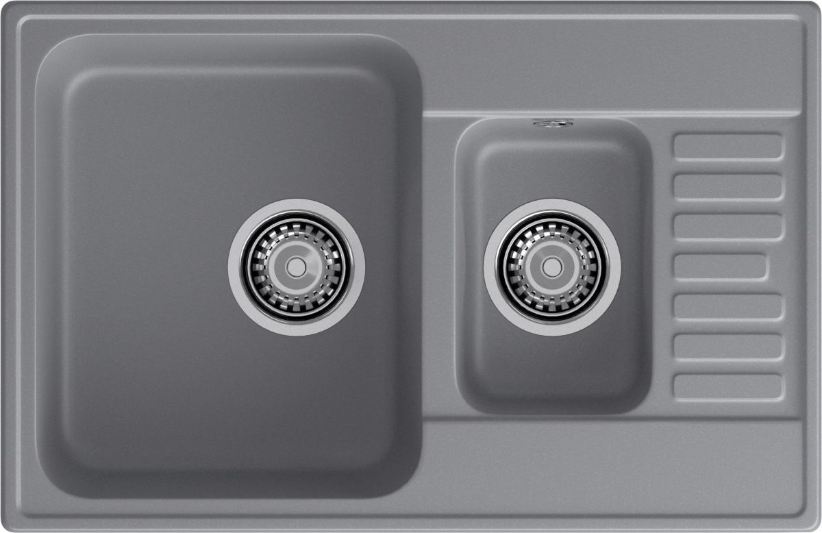 Кухонная мойка Granfest Quarz 21К темно-серый 75х50 цвет серый поверхность матовая