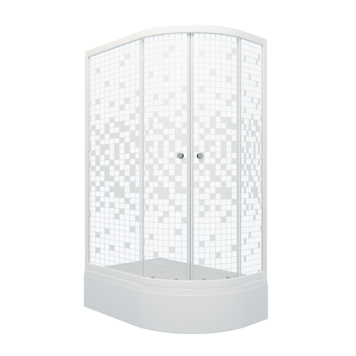 Душевой уголок Тритон Коралл Щ0000061782 120х80 стекло с рисунком профиль белый с поддоном