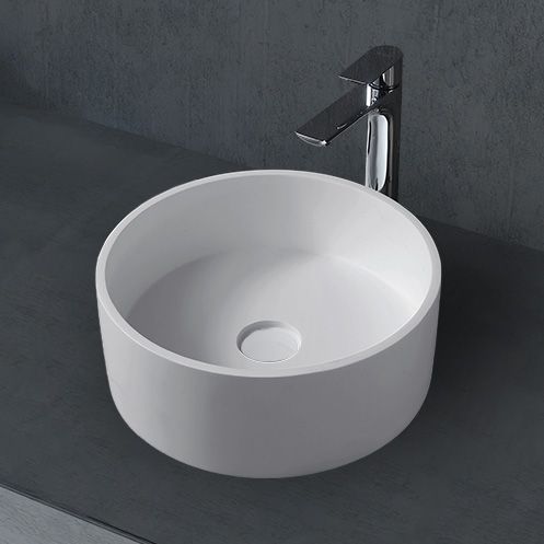 Раковина из искусственного камня Abber STEIN AS2612 40х40 накладная цвет белый без отверстий под смеситель