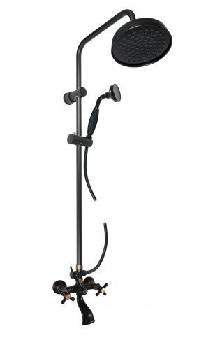 Смеситель для ванны и душа RavSlezak MORAVA RETRO MK159.5/3CMATSM настенный черный