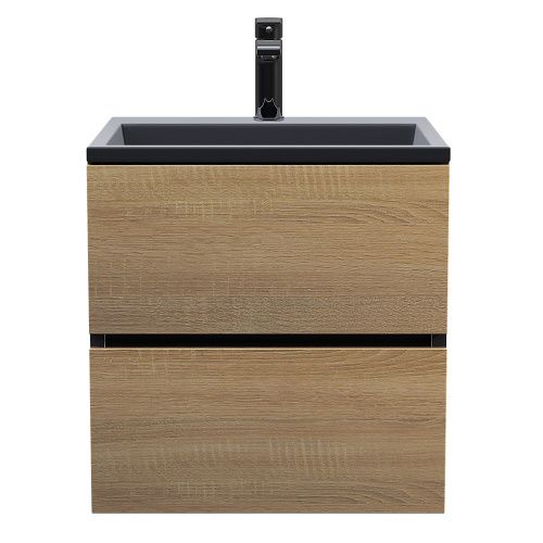 Тумба с раковиной Uperwood Barsa 298301041 60х50 цвет коричневый/черный