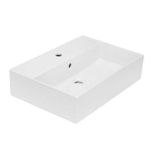 Раковина из сантехнического фарфора Sanita Luxe WB.FN/Novel/60-C/WHT.G/S1 60х40 накладная цвет белый 1 отверстие под смеситель