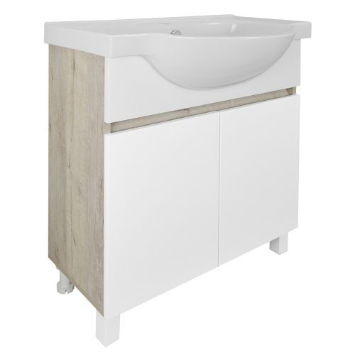 Тумба с раковиной Loranto Глория CS00083815 70х50 напольная цвет белый/бежевый