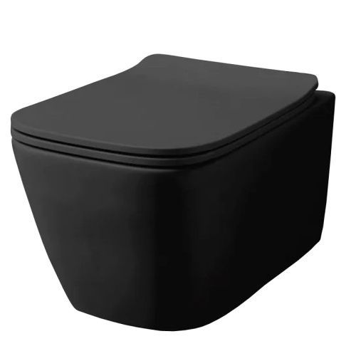 Чаша унитаза подвесная Azario Boca AZ-2002-MB цвет черный без сиденья безободковая каскадный смыв