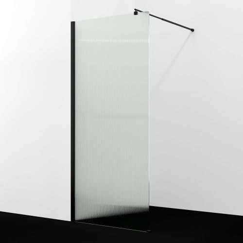 Душевая перегородка Wasserkraft Rur 30W 30W44MB-FL 100х200 стекло рифленое профиль черный
