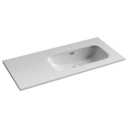 Раковина из сантехнического фарфора Ceramica Nova ELEMENT CN7003R 100х50 накладная цвет белый 1 отверстие под смеситель