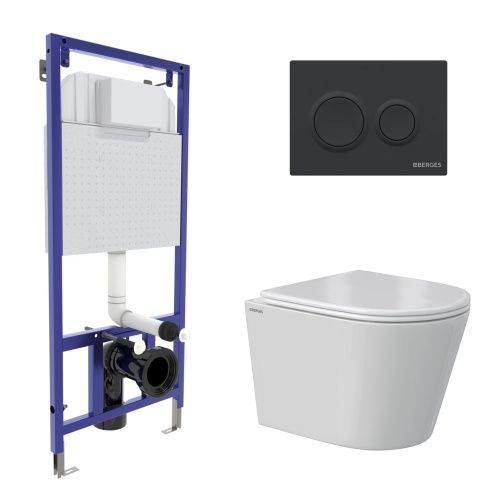 Комплект унитаз с инталляцией и клавишей смыва Berges NOVUM 043378