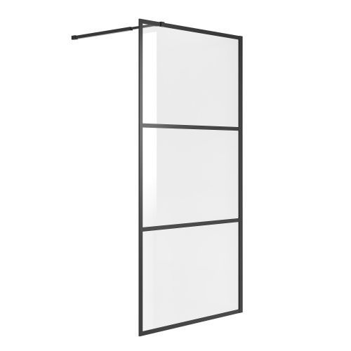 Душевая перегородка Niagara Nova NG-688-10BLACK 100х195 стекло с рисунком профиль черный