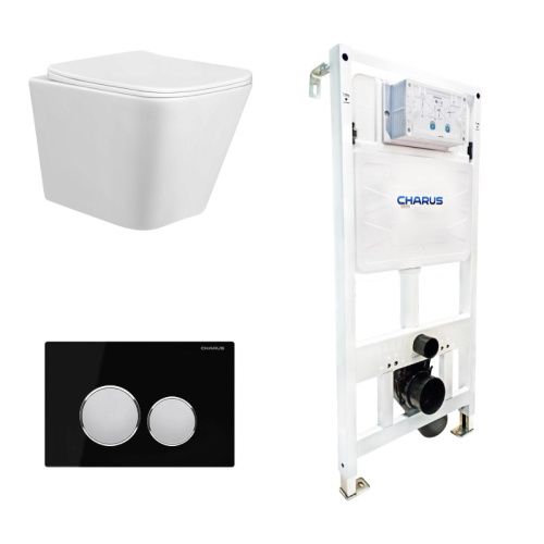 Сет унитаз + инсталляция + кнопка CC.300.80.01+FP.330.BLACK.10+CR25200