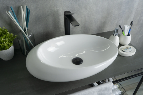 Раковина керамическая Gid Creativo 51167 60х40 накладная цвет белый без отверстий под смеситель