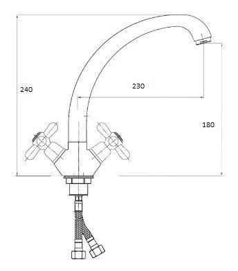 Смеситель для кухни D-Lin D156825 на мойку хром - фото 2