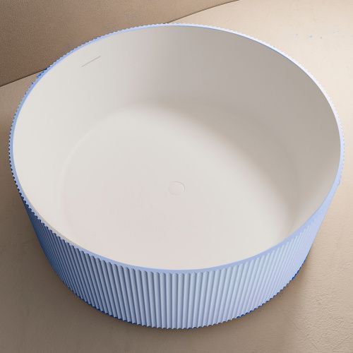 Ванна из искусственного камня Abber Stein AS9679Blau 150х150 отдельностоящая круглая с каркасом