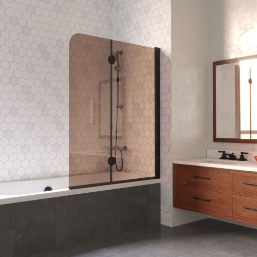 Душевая шторка на ванну Vegas-Glass E2V LUX E2V LUX 120 02М 05 R 120х150 стекло тонированное профиль черный ориентация правая