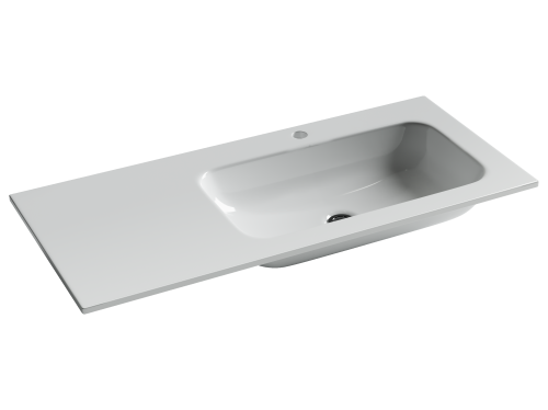 Раковина из сантехнического фарфора Ceramica Nova GRACE CN7015 100х50 накладная цвет белый 1 отверстие под смеситель