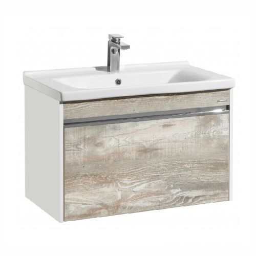 Тумба под раковину Aquaton Капри 1A230201KPDA0 80х50 подвесная цвет серый/белый