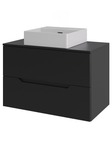 Тумба с раковиной Orange Line Li-70TubMDF+B04-405W 70х50 подвесная цвет черный