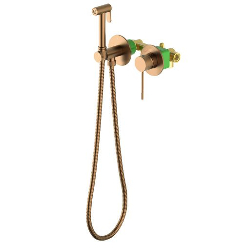 Смеситель с гигиеническим душем Timo Saona 2339/19SM встраиваемый в стену розовое золото