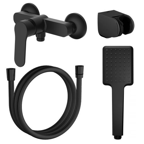 Смеситель Azario Elvis AZ-WWK338155PA настенный черный