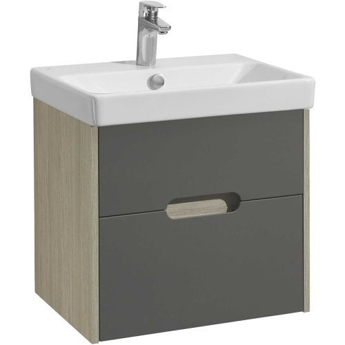 Тумба под раковину Aquaton Оливия 1A254201OLUG0 50х40 подвесная цвет серый/бежевый