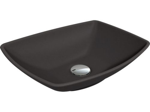 Раковина из искусственного камня Florentina Моника М 10.112.00560.302 60х40 накладная цвет черный без отверстий под смеситель