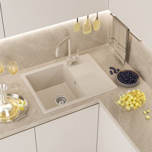 Кухонная мойка Misty Titan TIT-65х51-02 65х50 цвет бежевый поверхность матовая