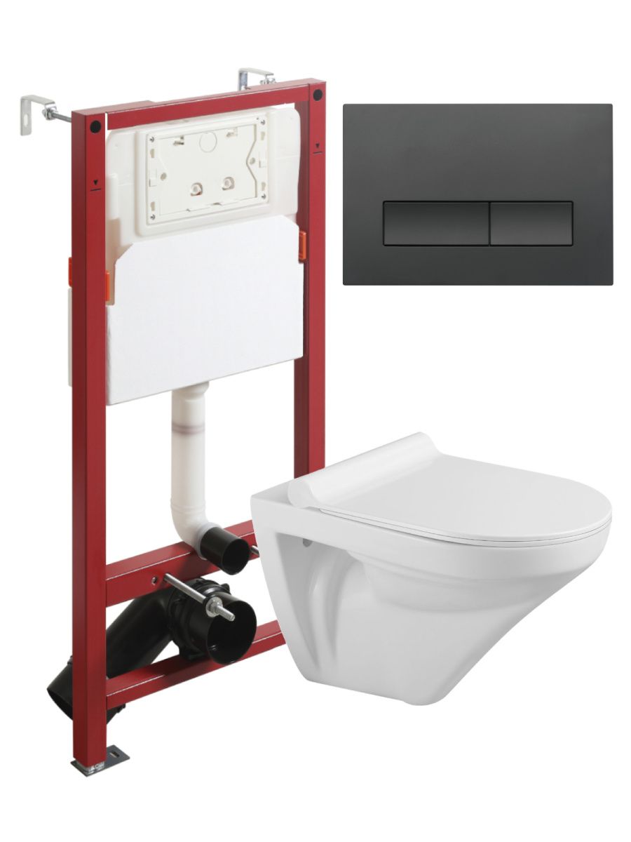 Комплект унитаз с инсталляцией и клавишей смыва Agger ATI06100+APB244