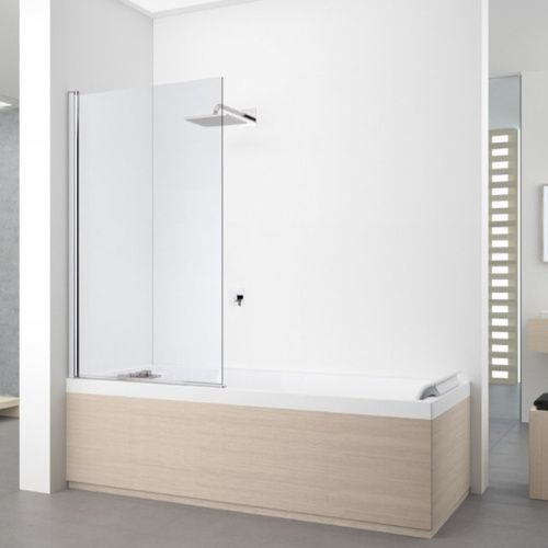 Душевая шторка на ванну Novellini Young Y21V85-1K 85х150 стекло прозрачное профиль хром ориентация универсальная