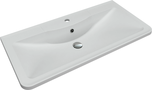 Раковина из искусственного камня Florentina Аллегро 900 10.020.00900.201 90х50 накладная цвет белый 1 отверстие под смеситель