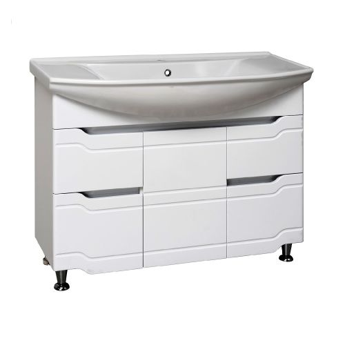 Тумба под раковину Runo Стиль 00000001118 100х30 напольная цвет белый