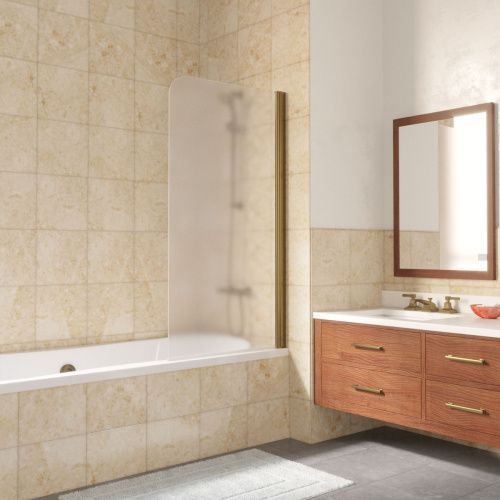 Душевая шторка на ванну Vegas-Glass EV LUX EV LUX 60 05 10 R 60х150 стекло матовое профиль бронза ориентация правая