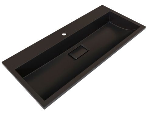 Раковина из искусственного камня Stella Polar Арта SP-00001725 100х50 встраиваемая цвет черный