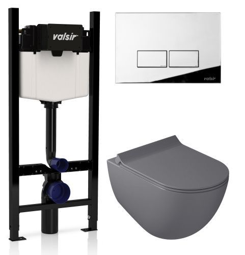 Комплект унитаз с инсталляцией и клавишей смыва Valsir KIT VSCR 7317GM Slim P3