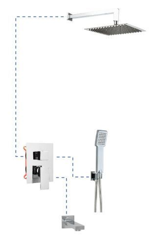 Душевая система AQG Bold 19BOLEC31602 встраиваемая в стену цвет хром