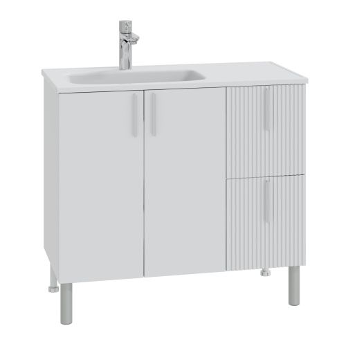 Тумба под раковину СанТа Вега 700448 90х40 напольная цвет белый