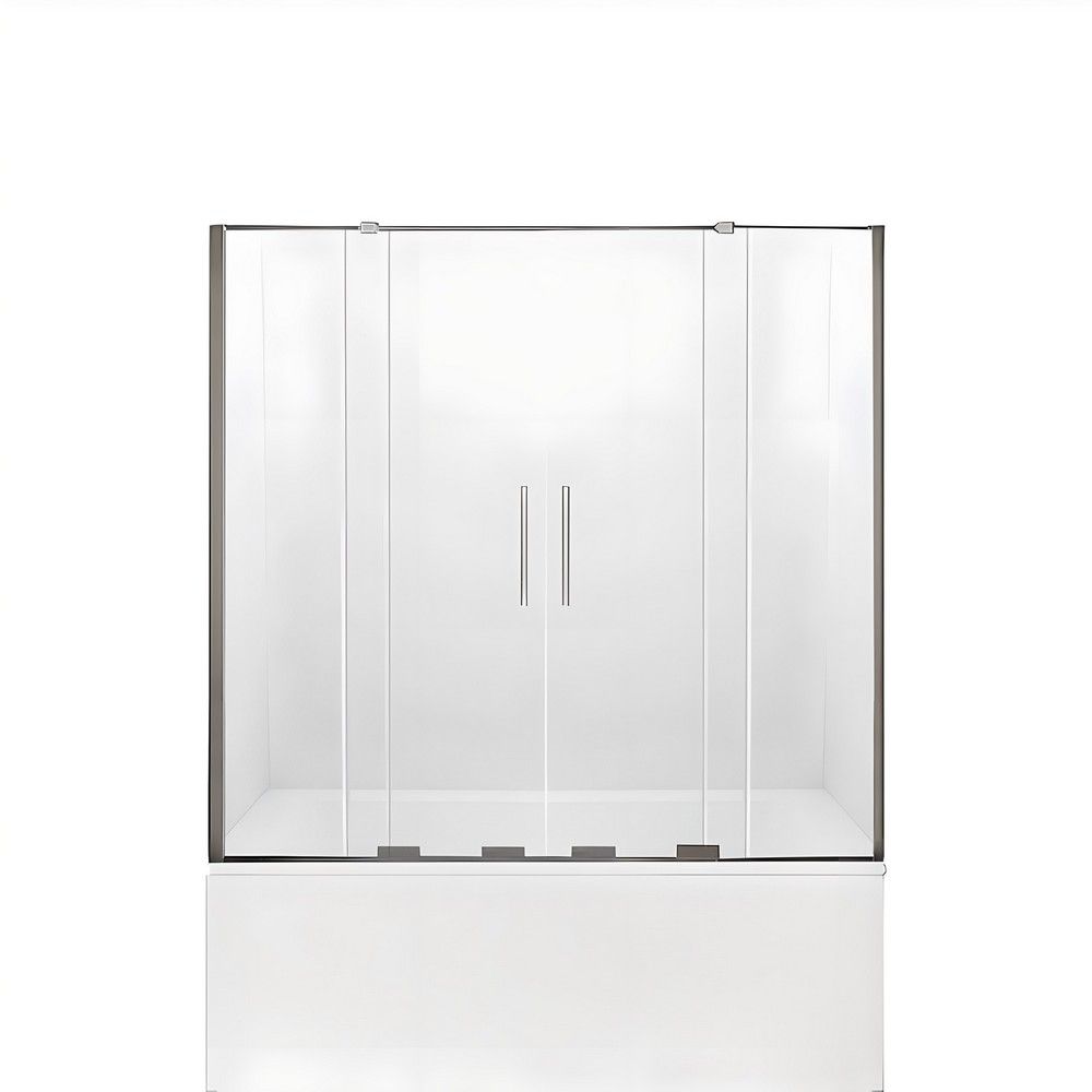 Душевая шторка на ванну New Trendy SMART EXK-4105 150х150 стекло прозрачное профиль хром ориентация универсальная