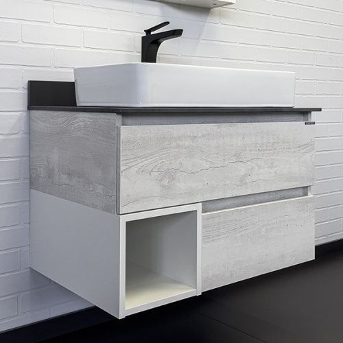 Тумба с раковиной Comforty Прага 00-00014831CF 80х50 подвесная цвет серый