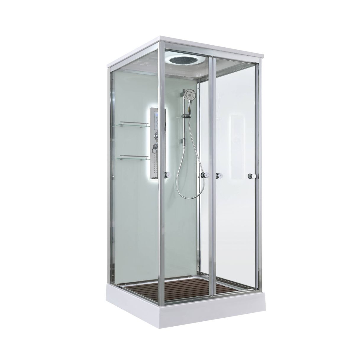 Душевая кабина AvaCan V V2080LED 80х80 квадратная с крышей ориентация универсальная