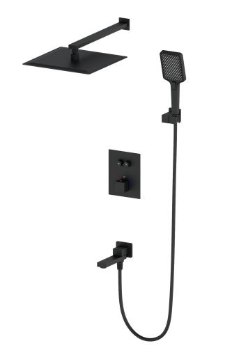 Душевая система Wonzon & Woghand WW-88929003-MB встраиваемая в стену цвет черный с термостатом