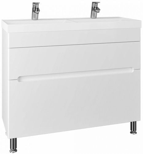 Тумба под раковину СанТа Лондон 700174 100х40 напольная цвет белый