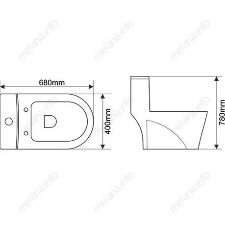 Унитаз напольный с бачком Melana 2010-805 белый с сиденьем микролифт безободковый душевой смыв - фото 2