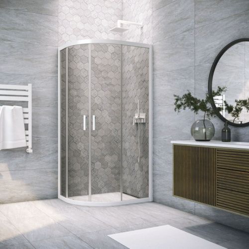 Душевой уголок Vegas-Glass ZS-F TUR+NOVO ZS-F NOVO h2000 120*110 01 07 120х110 стекло тонированное профиль белый без поддона