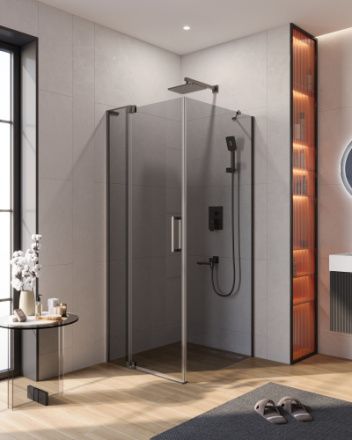 Душевой уголок Cezares SLIDER SLIDER-AH-1-90-70/80-GRIGIO-GM 90х70 стекло тонированное профиль оружейная сталь без поддона