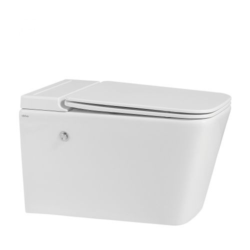 Унитаз подвесной Abber Rechteck AC1202P белый с сиденьем микролифт импульсный смыв