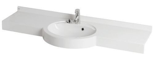 Раковина из искусственного камня Aquaton Отель 1A70133NOT010 150х50 подвесная цвет белый 1 отверстие под смеситель