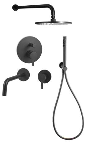 Душевая система Paffoni Light KITLIG015NO006 встраиваемая в стену цвет черный