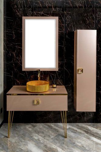 Консоль под раковину Armadi Art Lucido 770-100-Rose 100х60 подвесная цвет бежевый