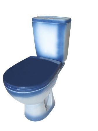 Унитаз-компакт напольный с бачком Rosa Соло Вн УнС314 синий с сиденьем каскадный смыв