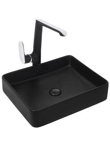 Раковина из сантехнического фаянса WeltWasser WW SK 10000004509 40 см накладная цвет черный без отверстий под смеситель
